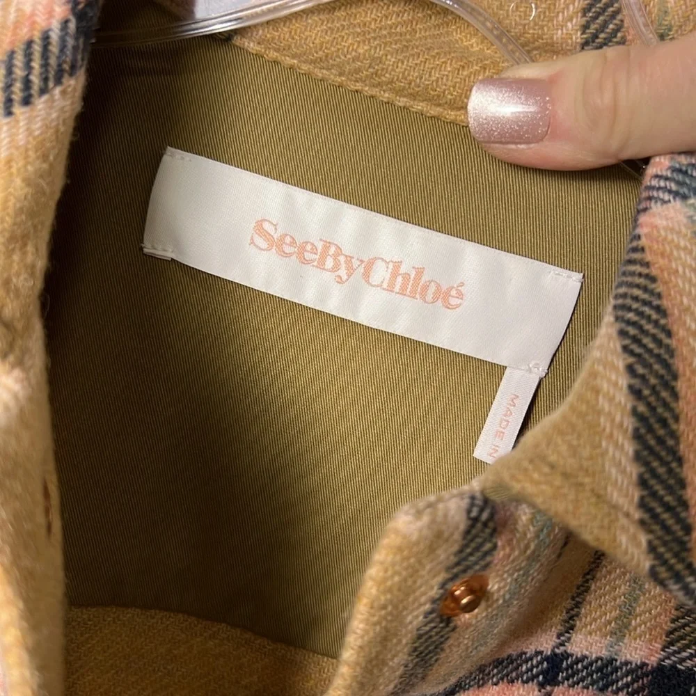 See by Chloe' Checked Wollen Coat Oversized Small